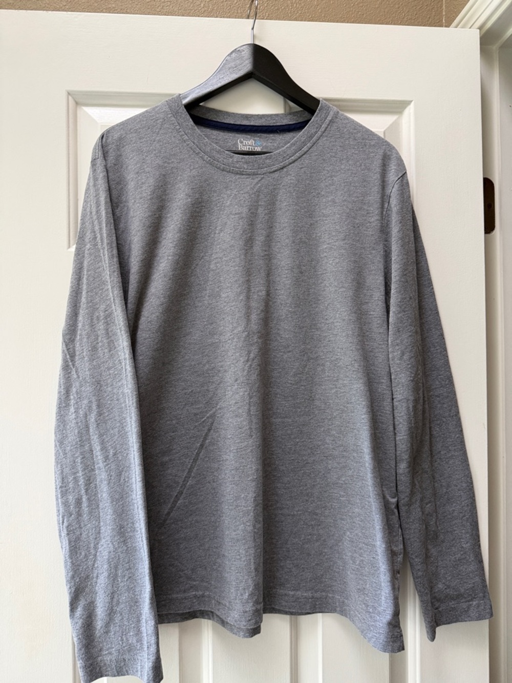 croft & barrow Men's Long-Sleeve Crewneck Tee - Light Gray